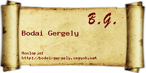 Bodai Gergely névjegykártya